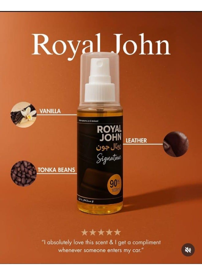ROYAL JOHN Luxury Car Perfume Spray 100ml – Vanilla, Leather & Tonka Beans – Long Lasting Car Air Freshener – Multipurpose Fragrance - Image 2
